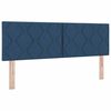 vidaXL Boxspringbett mit Matratze mit Kopfteil Blau 140 x 190 cm Stoff