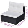 vidaXL 5-tlg. Garten-Lounge-Set mit Kissen Poly Rattan Schwarz
