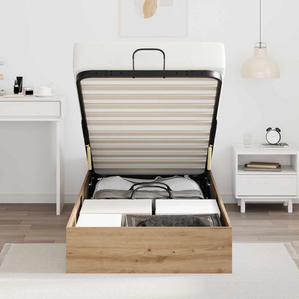 vidaXL Ottoman Bettgestell Artisan-Eiche 90 x 200 cm Holzwerkstoff