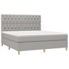 vidaXL Boxspringbett mit Matratze Hellgrau 160x200 cm Stoff