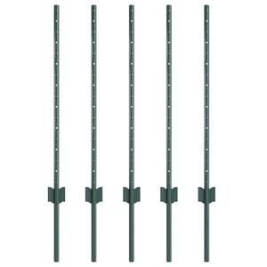 vidaXL Einbetonierter Zaunpfosten 5 Stk. Gr&uuml;n 120 cm