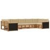 vidaXL Outdoor-Sofagarnitur 7 stk. Natur und Beige Massivholz Akazie