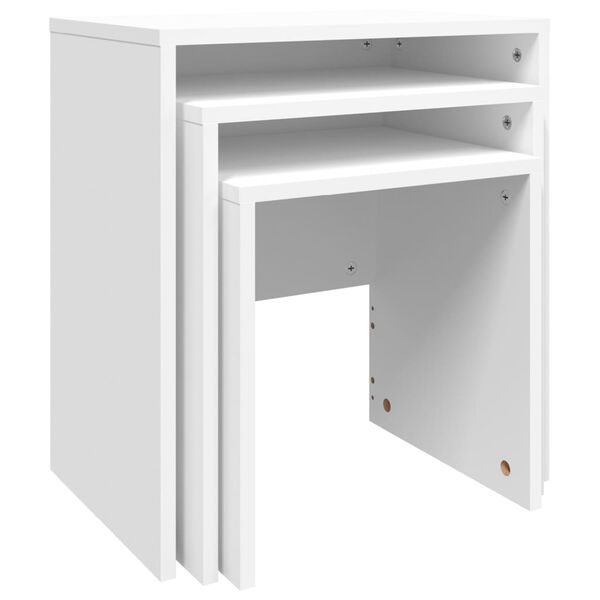 vidaXL Satztische 3-tlg. Wei&szlig; Holzwerkstoff