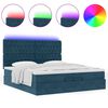 vidaXL Ottoman-Bett mit Matratzen & LED Dunkelblau 200x200 cm Samt