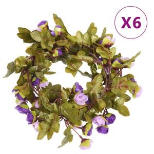 vidaXL Blumengirlanden Blumen 6 Stk. Helllila 215 cm