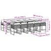 vidaXL 11-tlg. Garten-Essgruppe mit Kissen Grau Poly Rattan