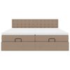 vidaXL Ottoman-Bett mit Matratzen LEDs Cappuccino 180x200cm Kunstleder
