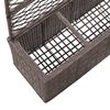 vidaXL Hochbeet mit Rankgitter 3 Töpfe 83×30×130cm Poly Rattan Braun