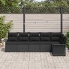 vidaXL Gartensofa-set mit Kissen 6 pcs Schwarz Poly-Rattan