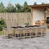 vidaXL 15-tlg. Garten-Essgruppe mit Kissen Beigemischung Poly Rattan
