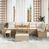 vidaXL Gartensofa-set 9 pcs Beige Poly-Rattan