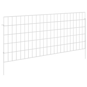vidaXL Gartenzaun mit Pf&auml;hlen 24 pcs 115 x 50 cm Mesh Verzinkter Stahl