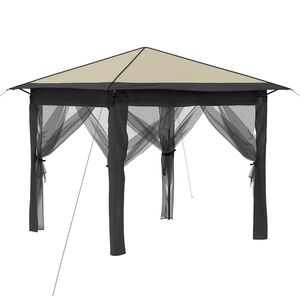vidaXL Gazebo mit 4 Seitenw&auml;nden 2,6 x 2,6 m Creme und Anthrazit