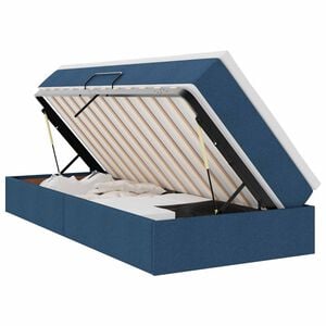 vidaXL Aufbewahrungsbett mit Matratze Blau 90 x 200 cm Polyester