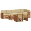 vidaXL Sofagarnituren 9 pcs Natur und Beige Massivholz Akazie