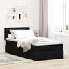 vidaXL Ottoman-Bett mit Matratze & LEDs Schwarz 90x200 cm Stoff