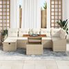 vidaXL Garten-Sofa-Set mit Kissen mit Speicher 8 pcs Beige Poly Rattan