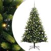 vidaXL K&uuml;nstlicher geflammter Weihnachtsbaum 150 LEDs Gr&uuml;n 150 cm