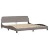 vidaXL Bett mit Matratze "Hvar" Taupe 200x200 cm Stoff