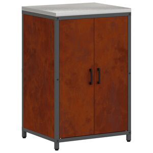 vidaXL K&uuml;chenaufbewahrung mit Regal Rostig 60 x 50 x 92 cm Stahl