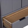 vidaXL Kleiderschrank New York Grau Massivholz Kiefer