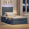 vidaXL Ottoman-Bett mit Matratzen & LEDs Dunkelgrau 120x190 cm Samt