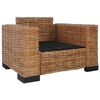 vidaXL 2-tlg. Sofagarnitur mit Auflagen Natur Rattan