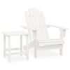 vidaXL Adirondack-Gartenstuhl mit Tisch Massivholz Tanne Wei&szlig;