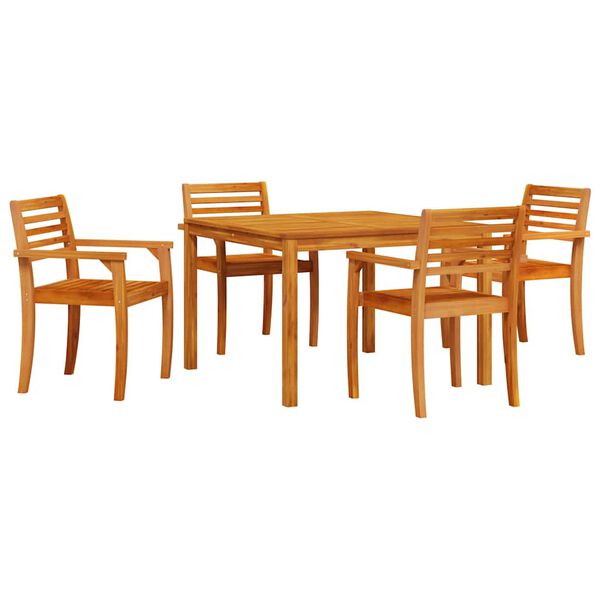vidaXL Garten Essgruppe 5 pcs Braun Akazie Massivholz