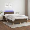 vidaXL Boxspringbett mit Matratze & LED Dunkelbraun 120x190 cm Stoff