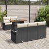 vidaXL Gartensofa-set mit Kissen 6 pcs Schwarz und Creme Poly-Rattan