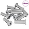 vidaXL Sicherungsmutter 12 stk. Silber M6 x 25 mm Stahl