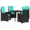 vidaXL Sofa-Tischset 5 stk. PE Rattan und pulverbeschichteter Stahl