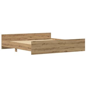 vidaXL Bettrahmen Artisan-Eiche 203 x 203 x 50 cm Holzwerkstoff