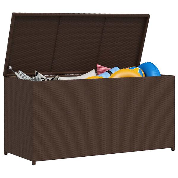 vidaXL Garten-Auflagenbox Braun 120x50x60 cm Poly Rattan