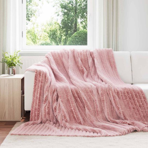 vidaXL &Uuml;berwurfdecke Rosa 270 x 240 cm Fleece