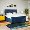 vidaXL Boxspringbett mit Matratze Blau 180x200 cm Stoff