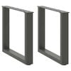 vidaXL Couchtischbeine U-Form 2 Stk. Anthrazit 50x(42-43) cm Stahl