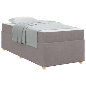 vidaXL Bettrahmen mit Matratze Taupe 90 x 190 cm Stoff