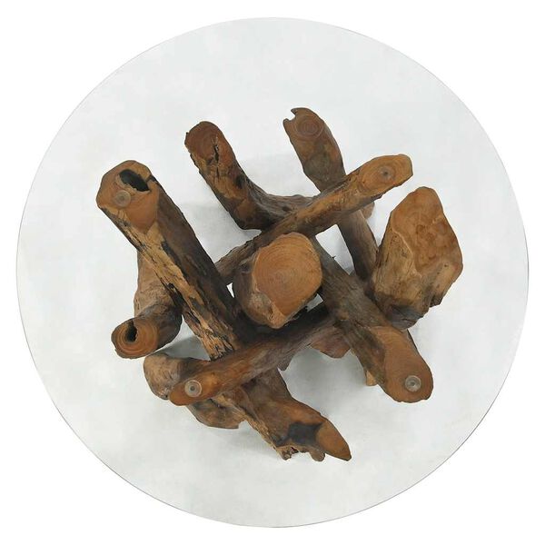 vidaXL Couchtisch Massivholz Teak Treibholz 60 cm