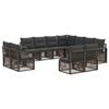 vidaXL Gartensofa-set 11 Stk. Grau Poly-Rattan
