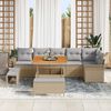 vidaXL Gartensofa-set mit Kissen 9 pcs Beige Poly-Rattan