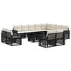 vidaXL Gartensofa-set 13 stk. Schwarz und Cremewei&szlig; Poly-Rattan