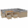 vidaXL Gartensofa-set 13 stk. Beige Poly-Rattan