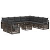 vidaXL Gartensofa-set 11 pcs Grau Poly-Rattan