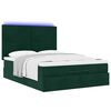 vidaXL Ottoman-Bett mit Matratzen & LEDs Dunkelgr&uuml;n 140x190 cm Samt