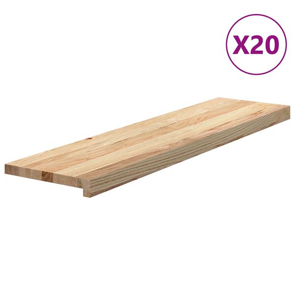 vidaXL Treppenstufen 20 Stk. Unbehandelt 100x25x2 cm Massivholz Eiche