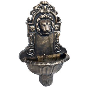 vidaXL Wandbrunnen L&ouml;wenkopf Design Bronze