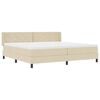 vidaXL Boxspringbett mit Matratze Creme 200 x 200 cm Polyester
