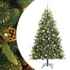 vidaXL K&uuml;nstlicher klappbarer Weihnachtsbaum mit Tannenzapfen 210 cm